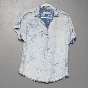 Thread + Supply acid wash colored v neck tencell blouse